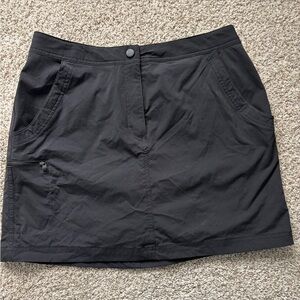 L.L. Bean Athletic Performance Skirt Skort Black Adjustable Waist Size 6